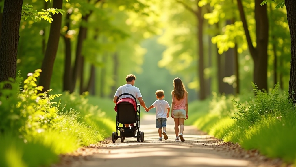 Family on a nature trail